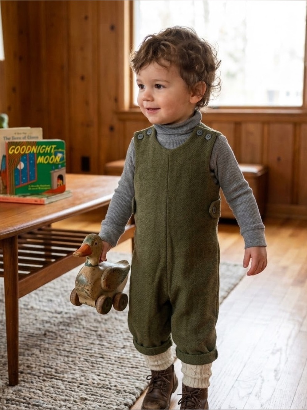 Rare‎ 1930 Jack Tar Togs Unisex Olive Green Kids Overalls (read) b3
